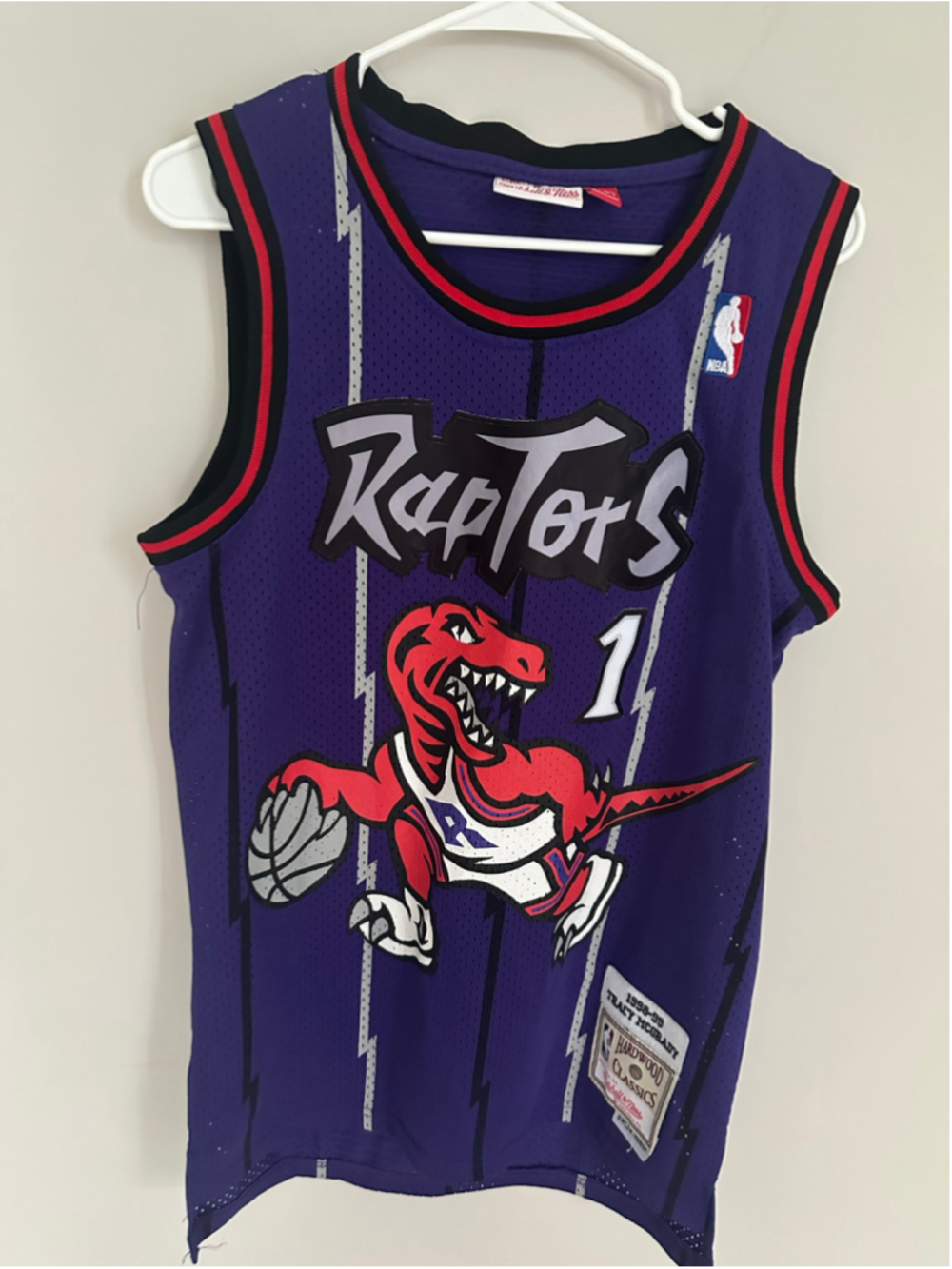 Men's Mitchell & Ness Toronto Raptors Tracy McGrady Jersey Purple Size S